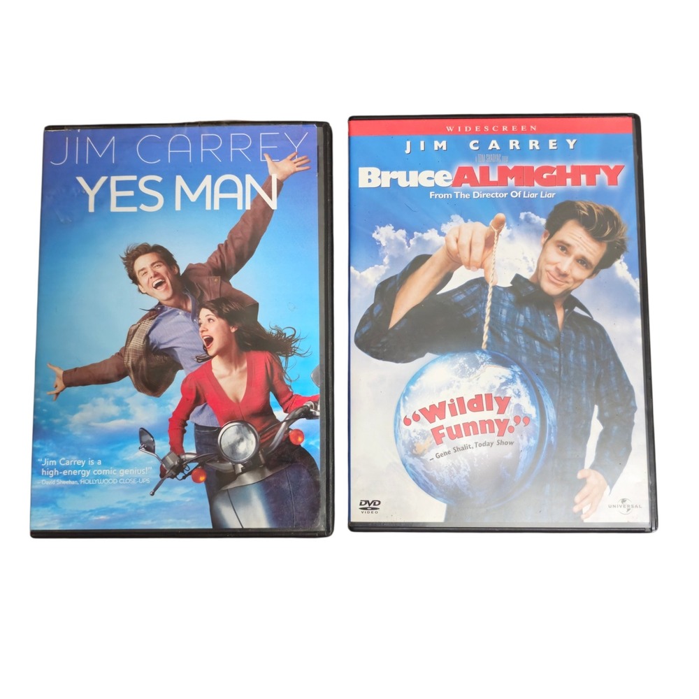 Jim Carrey DVD Bundle Bruce Almighty Yes Man Comedy Movies Set Good Widescreen